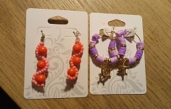NEW!!!!!  [Clay Hoop and Wavy Bead Earrings $3]
