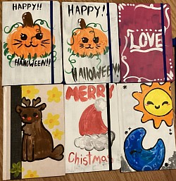 Painted notebooks $5